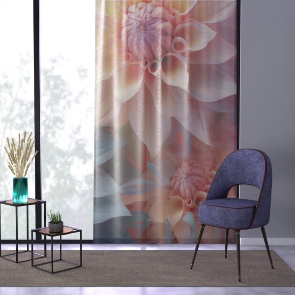 Pastel Fantasy Baroque Floral 02 - Right Side Sheer Window Curtain (1 Piece) - Image 3