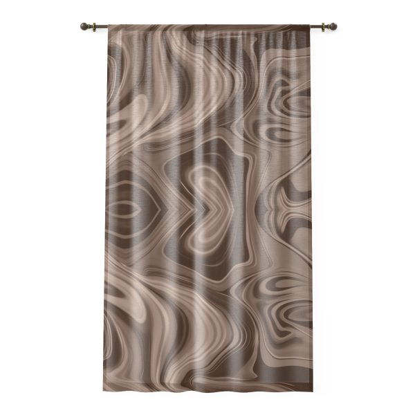 Lipnotic Kaleidoscope Background In Almondine 04- Right Side Sheer Window Curtain (1 Piece)