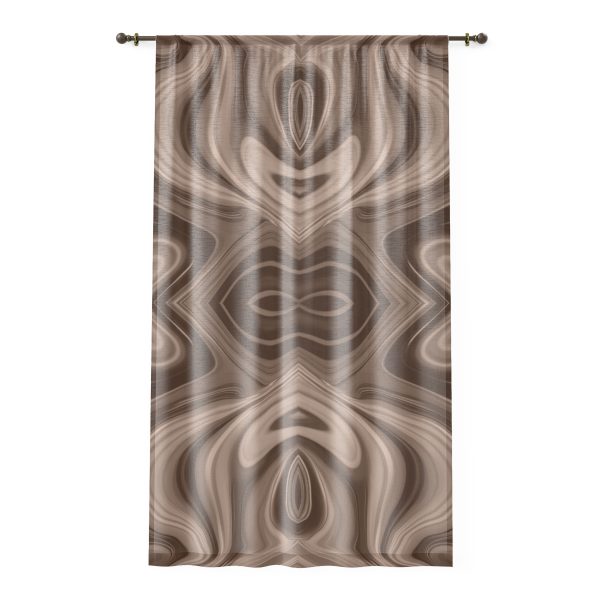 Lipnotic Kaleidoscope Background In Almondine 04 -  Single Panel Sheer Window Curtain (1 Piece)