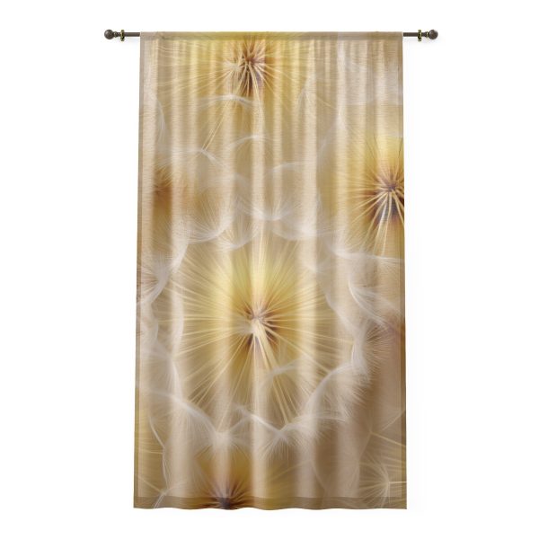 Dandelion Down Motif -  Single Panel Sheer Window Curtain (1 Piece)