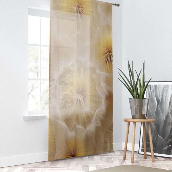 Dandelion Down Motif -  Single Panel Sheer Window Curtain (1 Piece) - Image 2