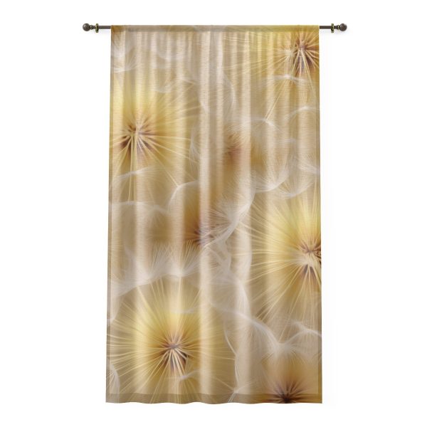 Dandelion Down Motif - Left Side Sheer Window Curtain (1 Piece)