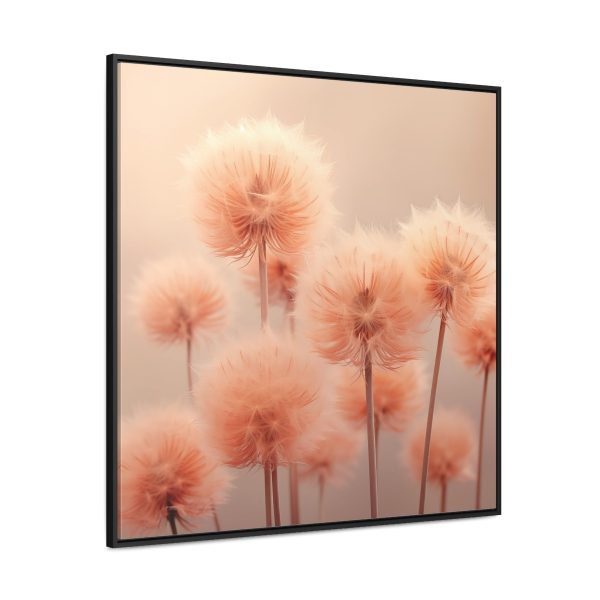 Misty Peach Dandelions - Gallery Canvas Wraps, Square Frame - Image 66