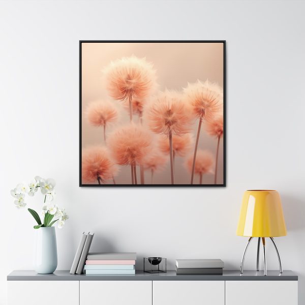 Misty Peach Dandelions - Gallery Canvas Wraps, Square Frame - Image 68