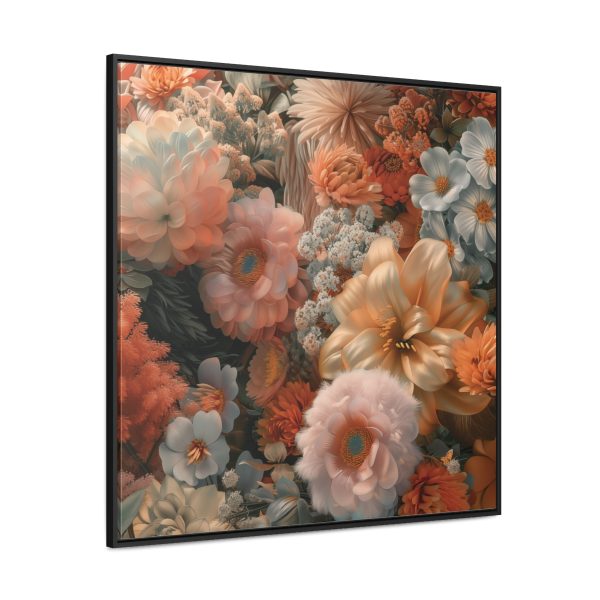 Lustrous Peach Baroque Floral 02 - Gallery Canvas Wraps, Square Frame - Image 66