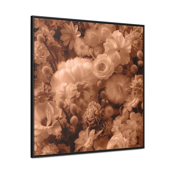 Lustrous Peach Fuzz Tone Baroque Floral 01 - Gallery Canvas Wraps, Square Frame - Image 66