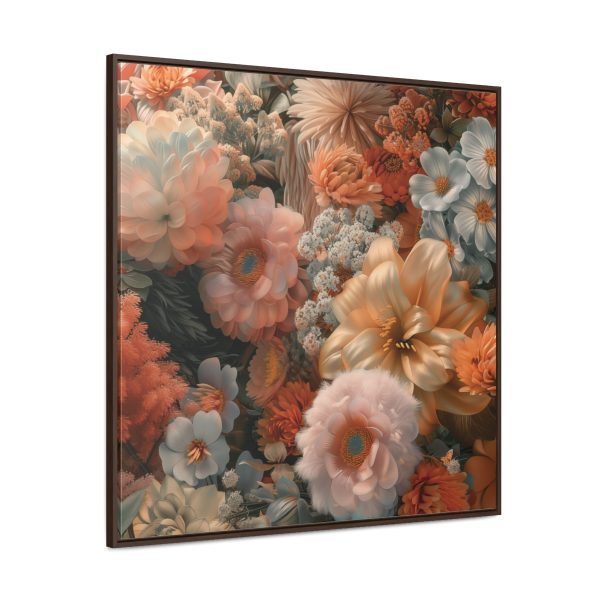 Lustrous Peach Baroque Floral 02 - Gallery Canvas Wraps, Square Frame - Image 2