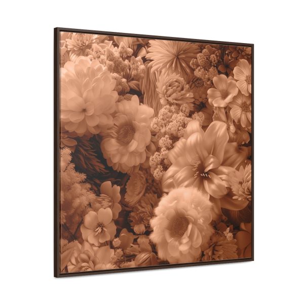 Lustrous Peach Fuzz Tone Baroque Floral 02 - Gallery Canvas Wraps, Square Frame - Image 2