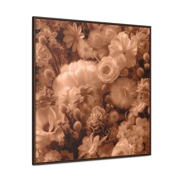 Lustrous Peach Fuzz Tone Baroque Floral 01 - Gallery Canvas Wraps, Square Frame - Image 2