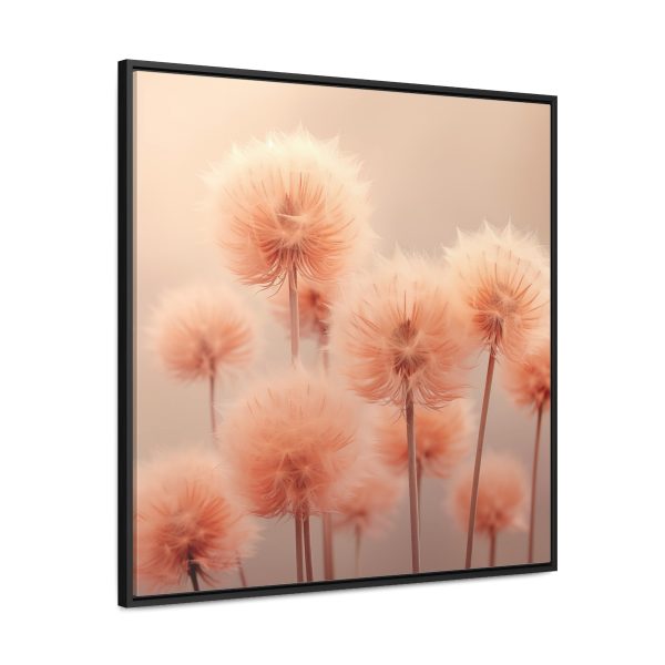 Misty Peach Dandelions - Gallery Canvas Wraps, Square Frame - Image 71