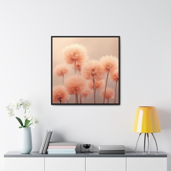 Misty Peach Dandelions - Gallery Canvas Wraps, Square Frame - Image 73