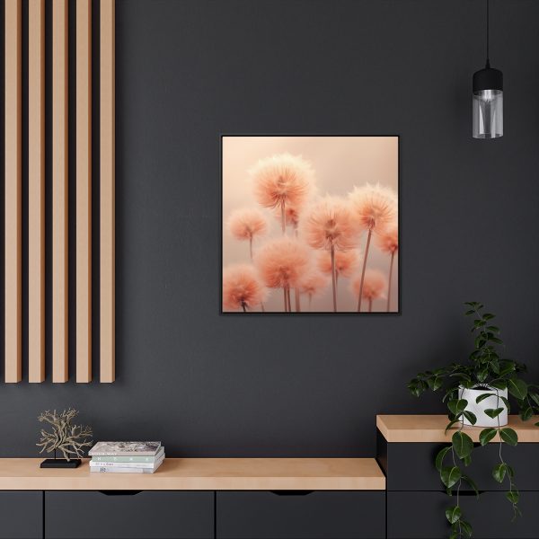 Misty Peach Dandelions - Gallery Canvas Wraps, Square Frame - Image 74