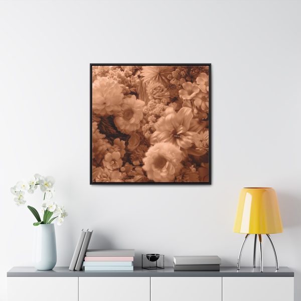 Lustrous Peach Fuzz Tone Baroque Floral 02 - Gallery Canvas Wraps, Square Frame - Image 73