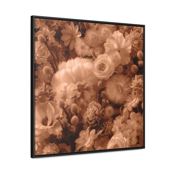 Lustrous Peach Fuzz Tone Baroque Floral 01 - Gallery Canvas Wraps, Square Frame - Image 71