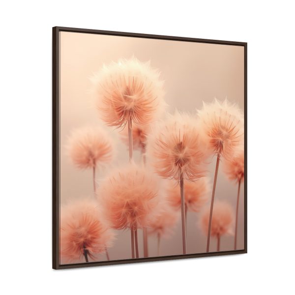 Misty Peach Dandelions - Gallery Canvas Wraps, Square Frame - Image 76