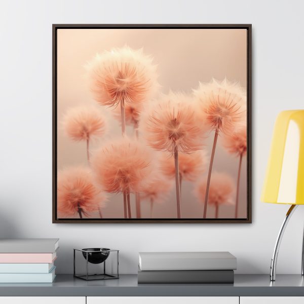 Misty Peach Dandelions - Gallery Canvas Wraps, Square Frame - Image 78