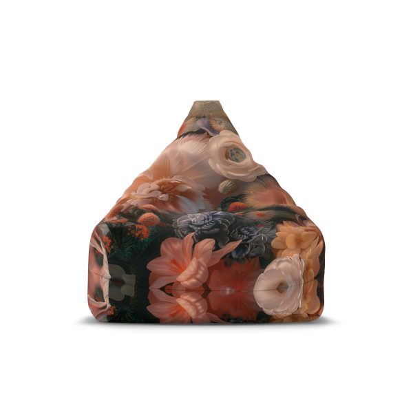 Lustrous Peach Baroque Floral 01 - Bean Bag Chair Cover - Image 8