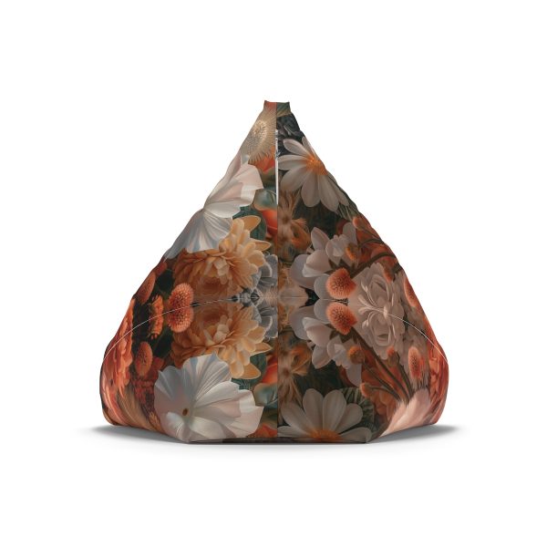 Lustrous Peach Baroque Floral 01 - Bean Bag Chair Cover - Image 3