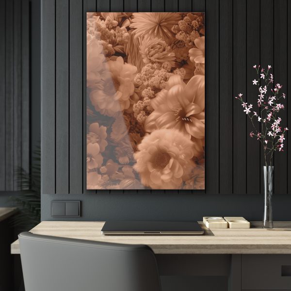 Lustrous Peach Fuzz Tone Baroque Floral 02 - Acrylic Prints - Image 4