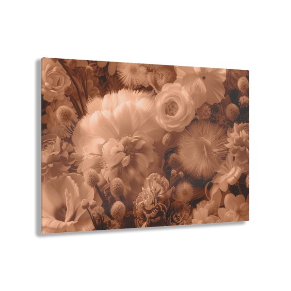 Lustrous Peach Fuzz Tone Baroque Floral 01 - Acrylic Prints - Image 46