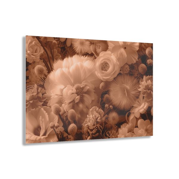 Lustrous Peach Fuzz Tone Baroque Floral 01 - Acrylic Prints - Image 6