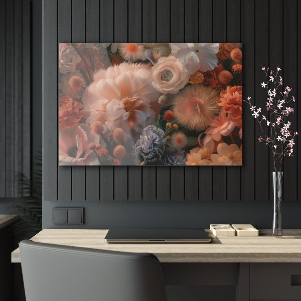 Lustrous Peach Baroque Floral 01 - Acrylic Prints - Image 4