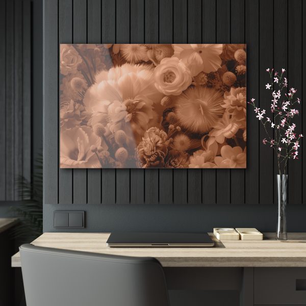 Lustrous Peach Fuzz Tone Baroque Floral 01 - Acrylic Prints - Image 14