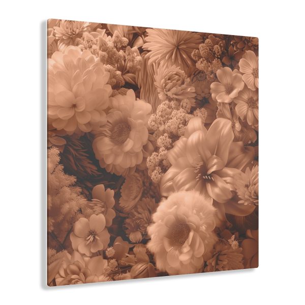 Lustrous Peach Fuzz Tone Baroque Floral 02 - Acrylic Prints - Image 36