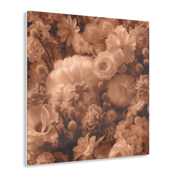 Lustrous Peach Fuzz Tone Baroque Floral 01 - Acrylic Prints - Image 36