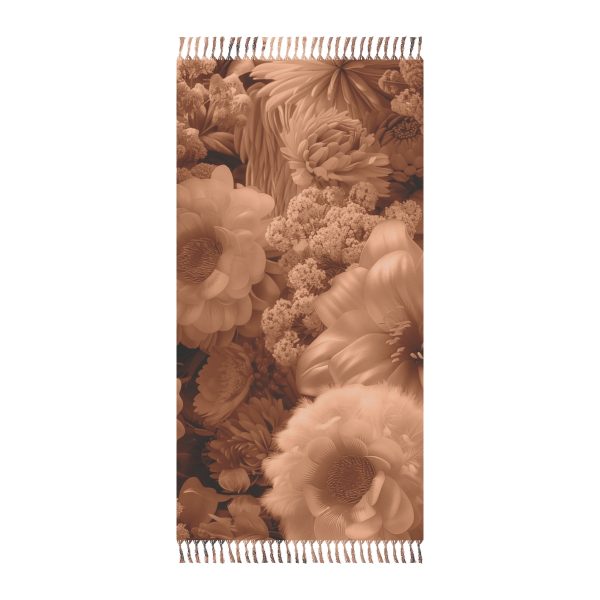 Lustrous Peach Fuzz Tone Baroque Floral 02 - Boho Beach Cloth