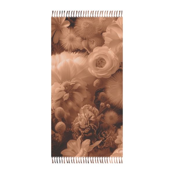 Lustrous Peach Fuzz Tone Baroque Floral 01 - Boho Beach Cloth