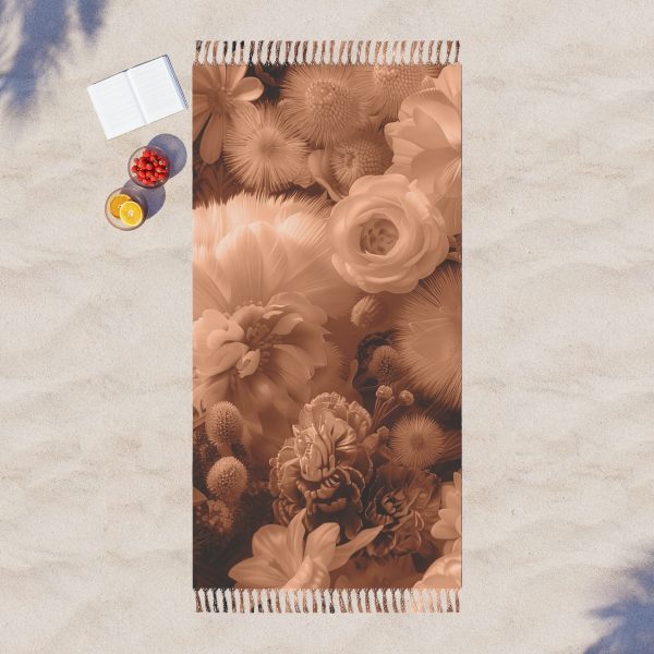 Lustrous Peach Fuzz Tone Baroque Floral 01 - Boho Beach Cloth - Image 3