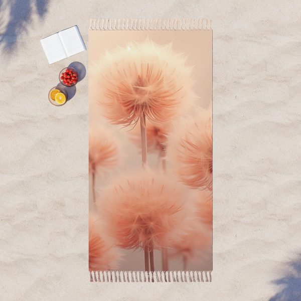 Misty Peach Dandelions - Boho Beach Cloth - Image 3