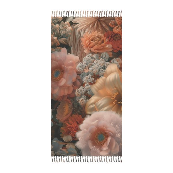 Lustrous Peach Baroque Floral 02 - Boho Beach Cloth