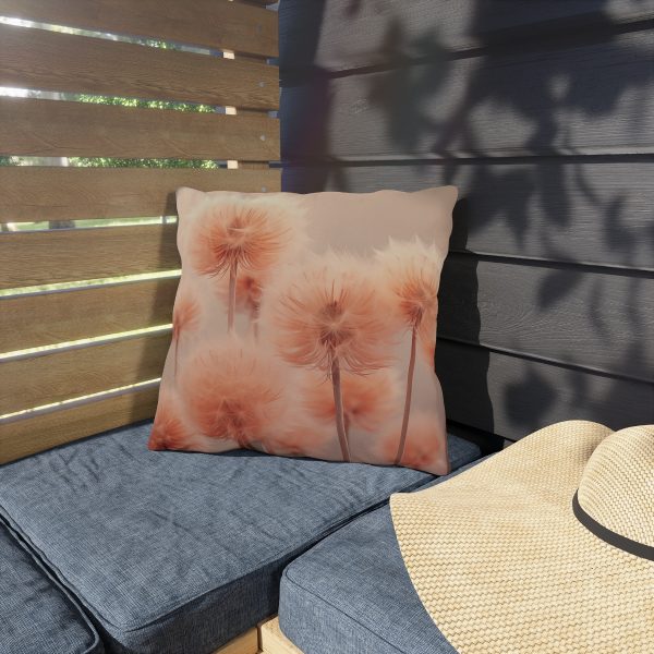 Misty Peach Dandelions - Outdoor Pillows - Image 7