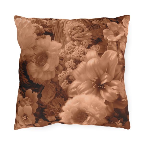 Lustrous Peach Fuzz Tone Baroque Floral 02 - Outdoor Pillows - Image 5