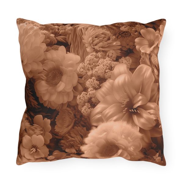 Lustrous Peach Fuzz Tone Baroque Floral 02 - Outdoor Pillows - Image 6