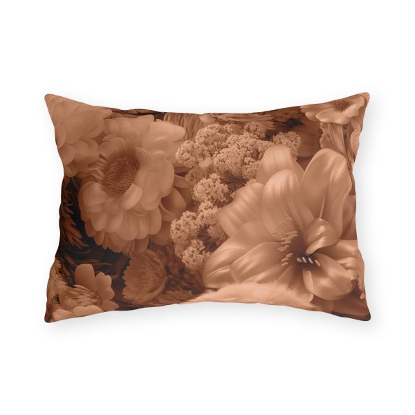 Lustrous Peach Fuzz Tone Baroque Floral 02 - Outdoor Pillows - Image 9