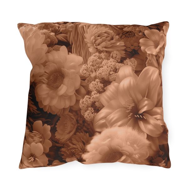 Lustrous Peach Fuzz Tone Baroque Floral 02 - Outdoor Pillows - Image 13