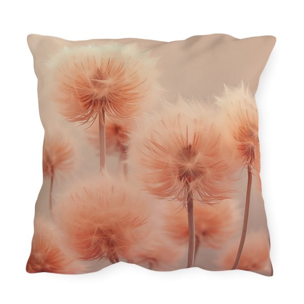 Misty Peach Dandelions - Outdoor Pillows - Image 2