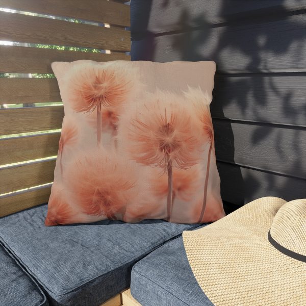 Misty Peach Dandelions - Outdoor Pillows - Image 3