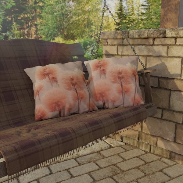 Misty Peach Dandelions - Outdoor Pillows - Image 4