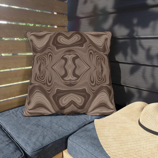 Lipnotic Kaleidoscope Background In Almondine 02 - Outdoor Pillows - Image 3