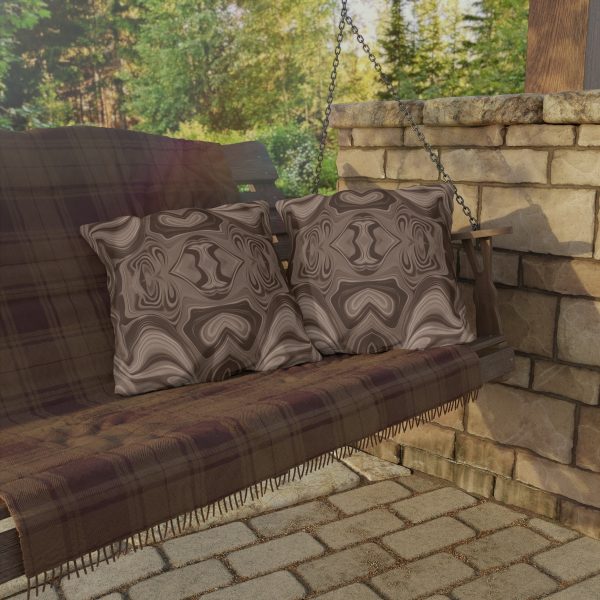 Lipnotic Kaleidoscope Background In Almondine 02 - Outdoor Pillows - Image 4