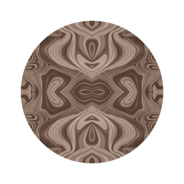 Lipnotic Kaleidoscope Background In Almondine 04 - Round Rug