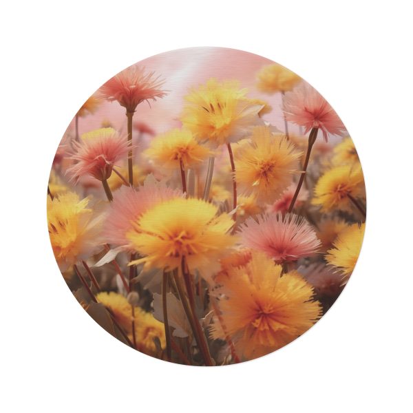 Fuzzy Dandelion Fantasy - Round Rug