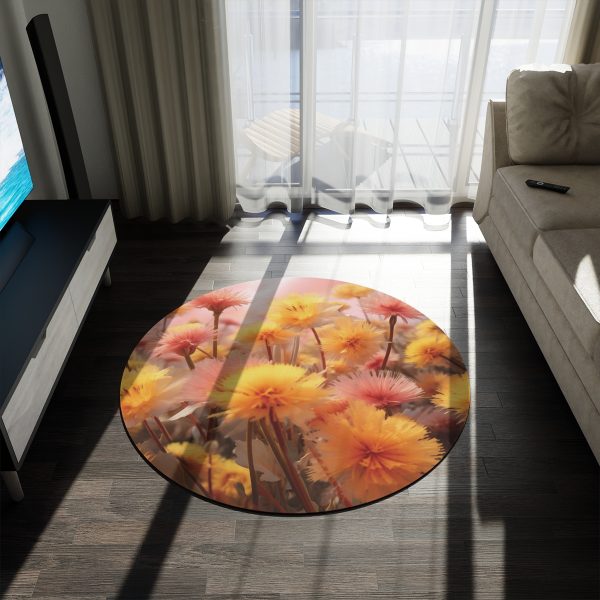 Fuzzy Dandelion Fantasy - Round Rug - Image 3