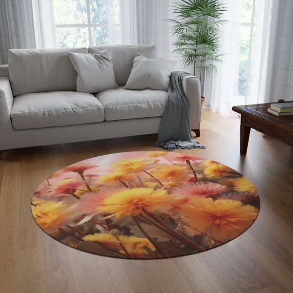 Fuzzy Dandelion Fantasy - Round Rug - Image 4