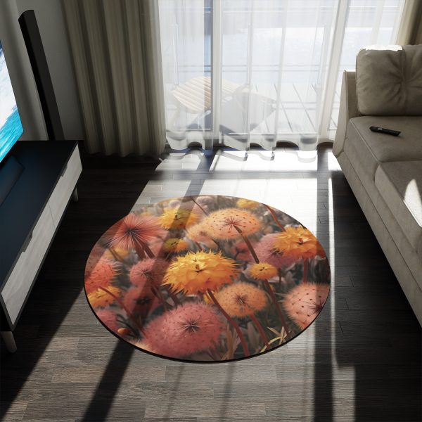 Autumn Dandelion Dream - Round Rug - Image 3