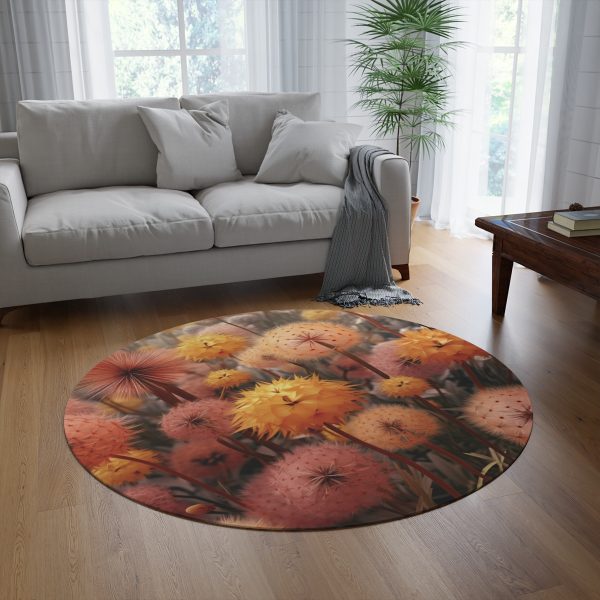 Autumn Dandelion Dream - Round Rug - Image 4